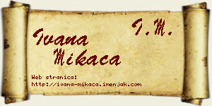 Ivana Mikača vizit kartica